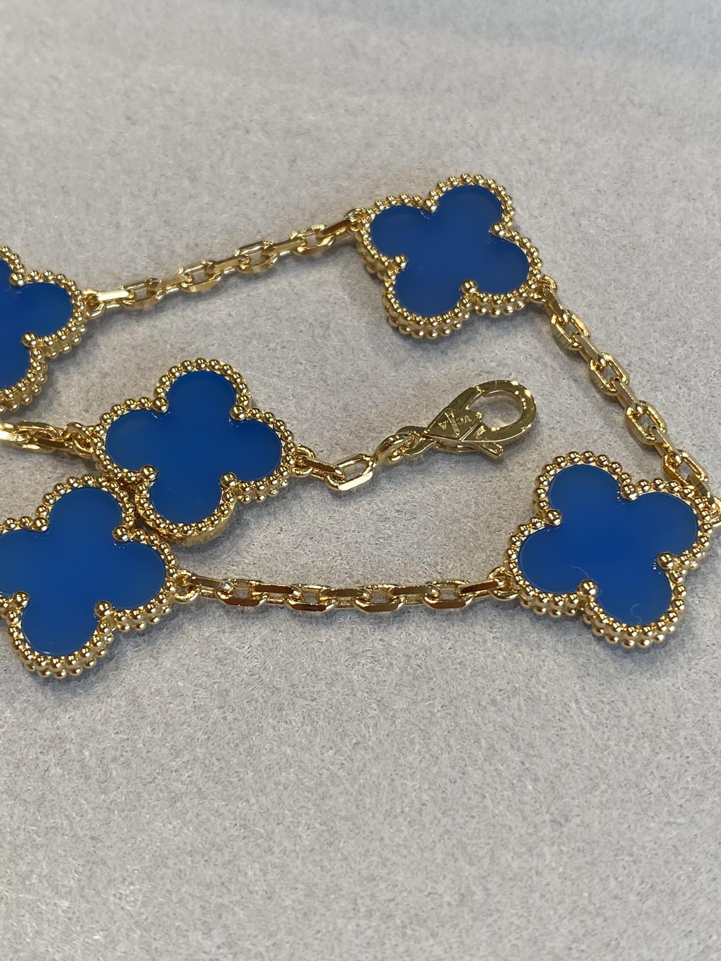 1.Alhambra Blue Agate 5 motifs Bracelet