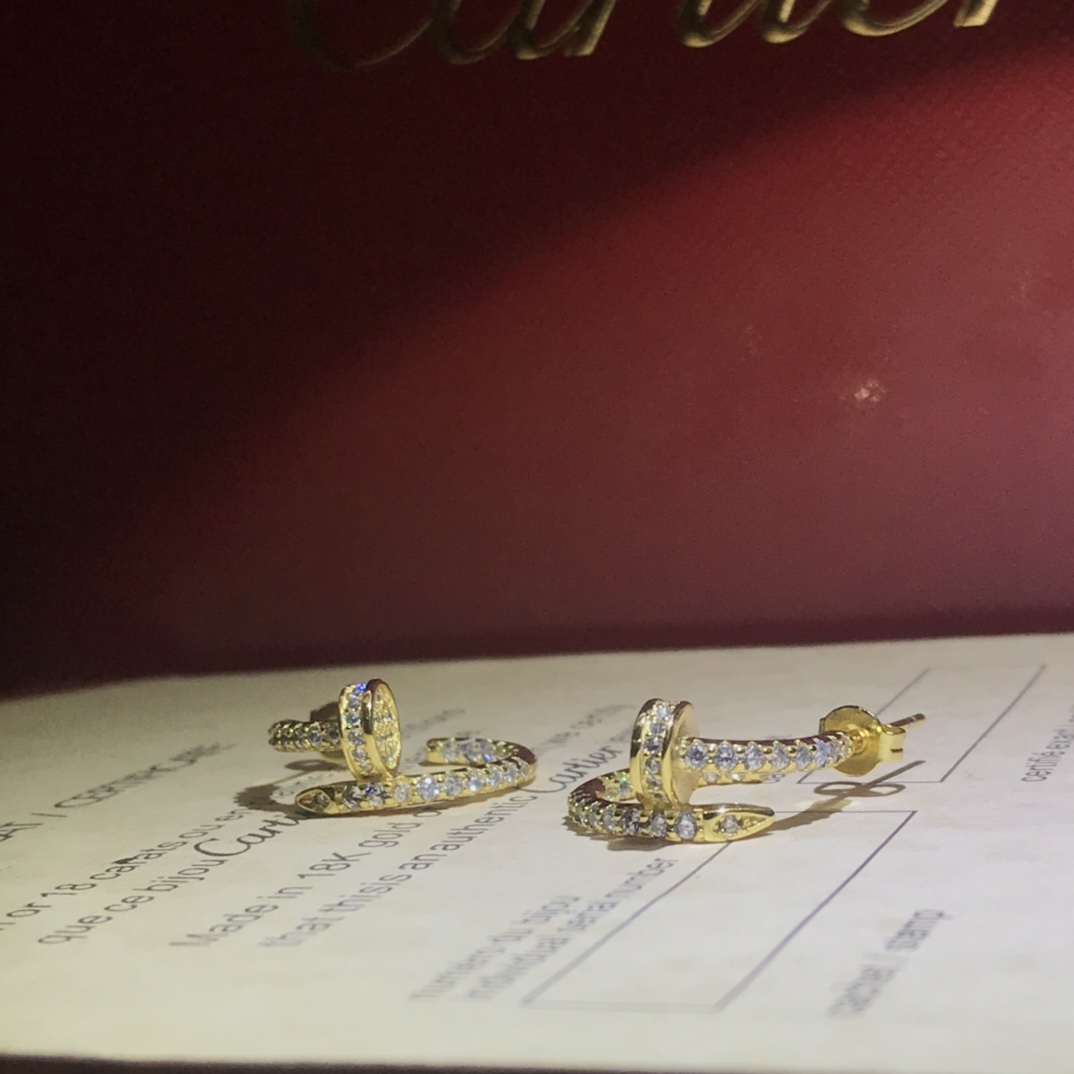 Juste un Clou Nail Earrings with Full Diamonds Big Size