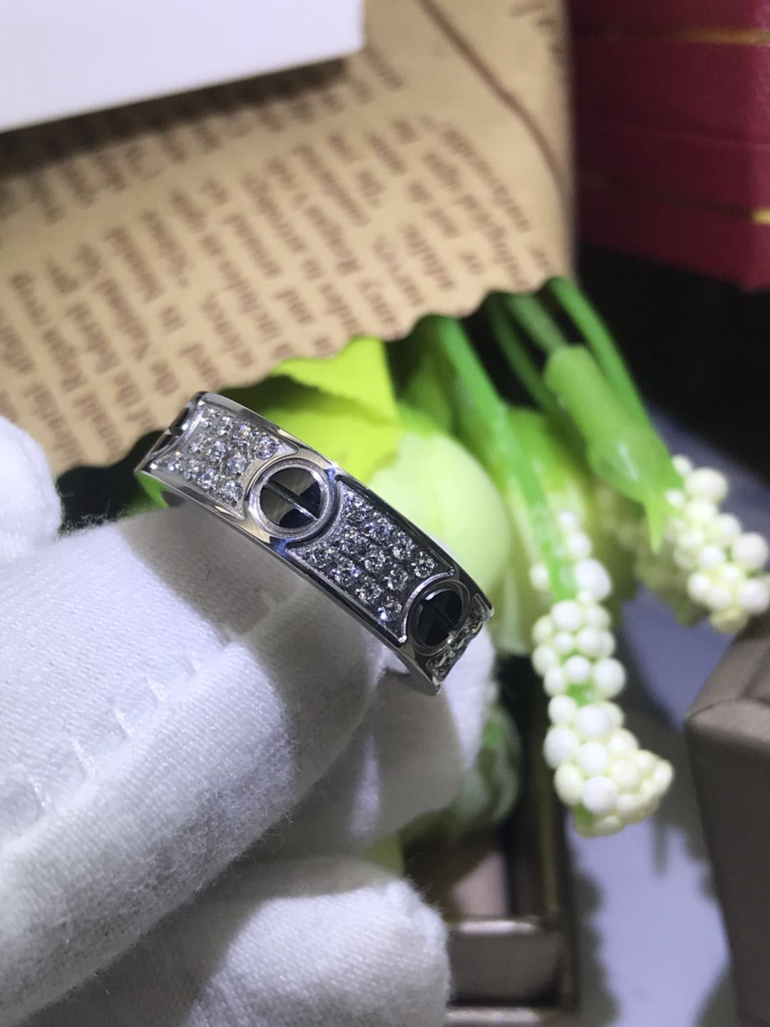 Love Ceramic Ring with Full diamonds