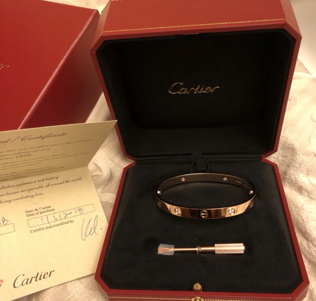 Love Bracelet with 4 Diamonds