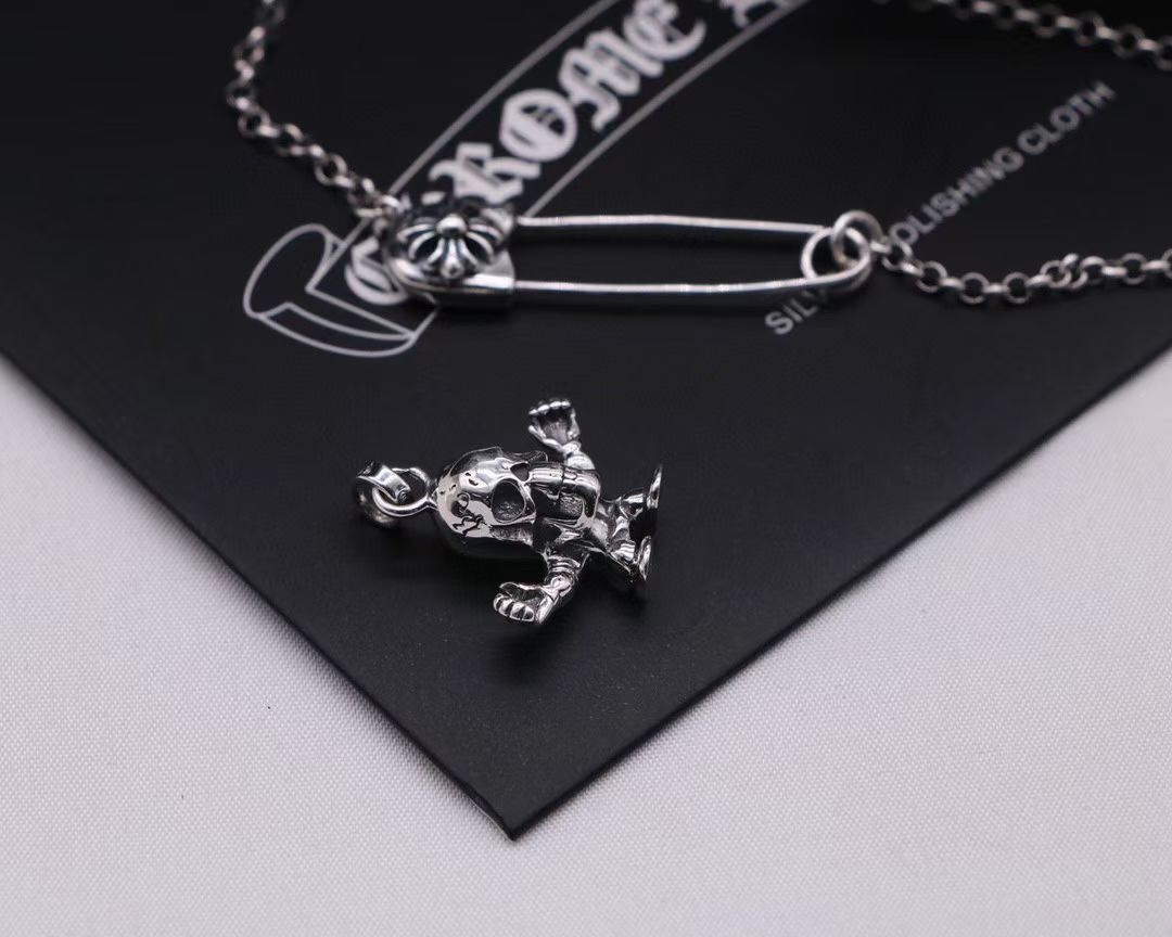 Brooch Skeleton Pendant Necklace