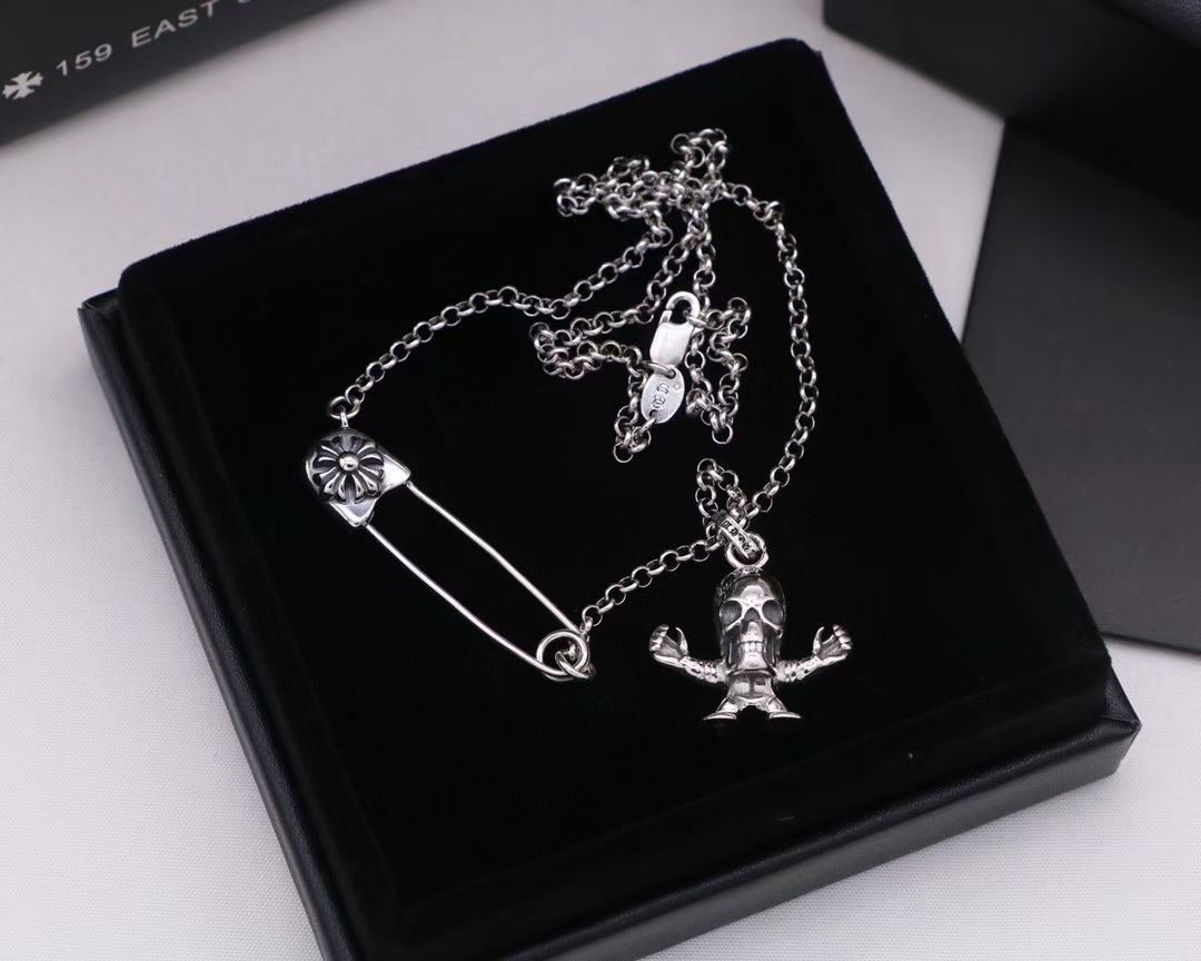 Brooch Skeleton Pendant Necklace