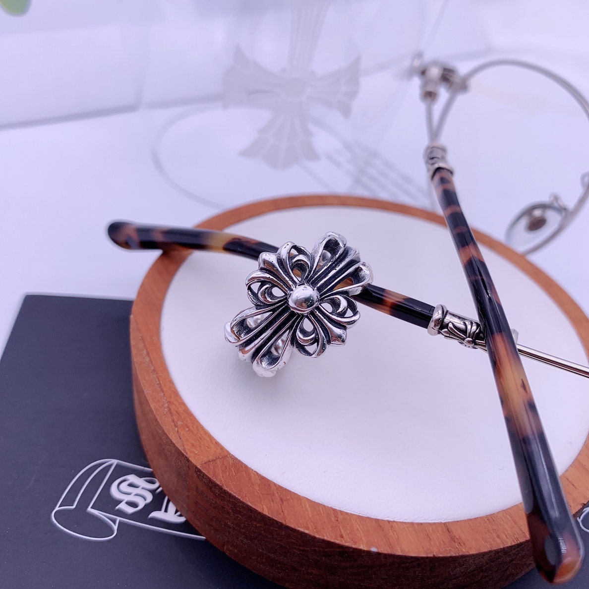 Cross Flower Open Ring