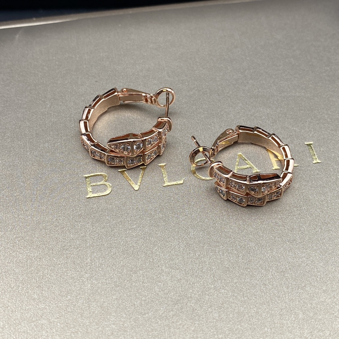 Serpenti Earrings with Full Diamonds