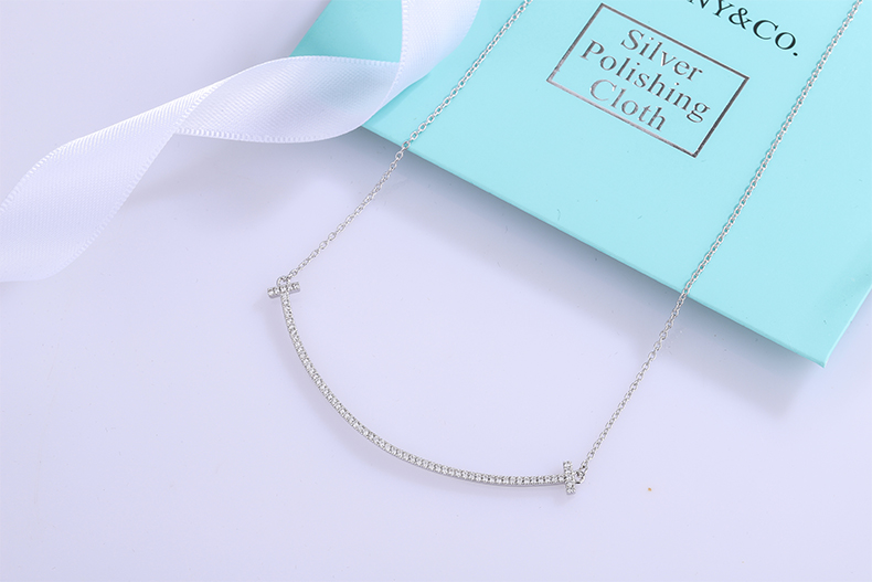 Smile Pendant Necklace with Diamonds