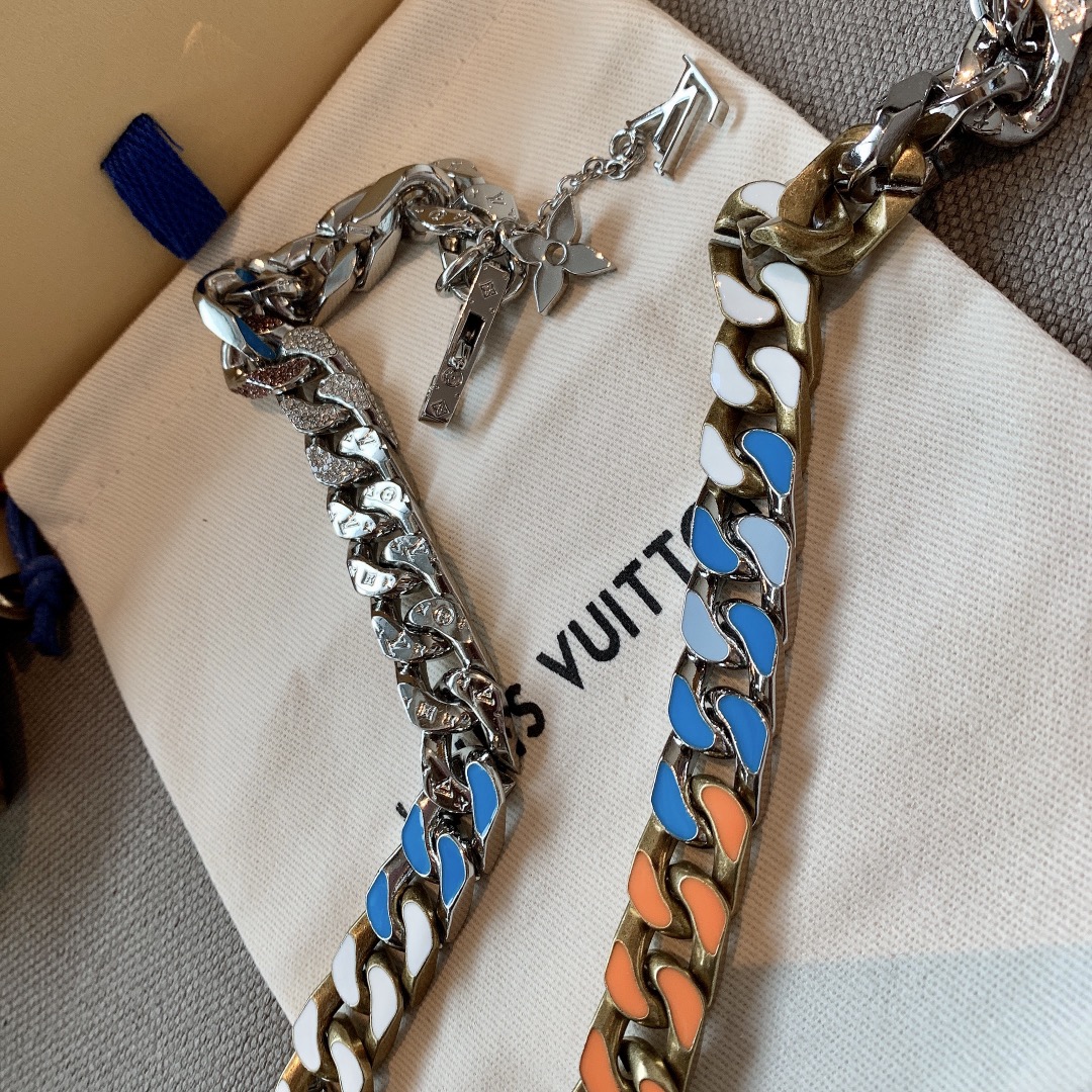 Blue Enamel Colored Necklace