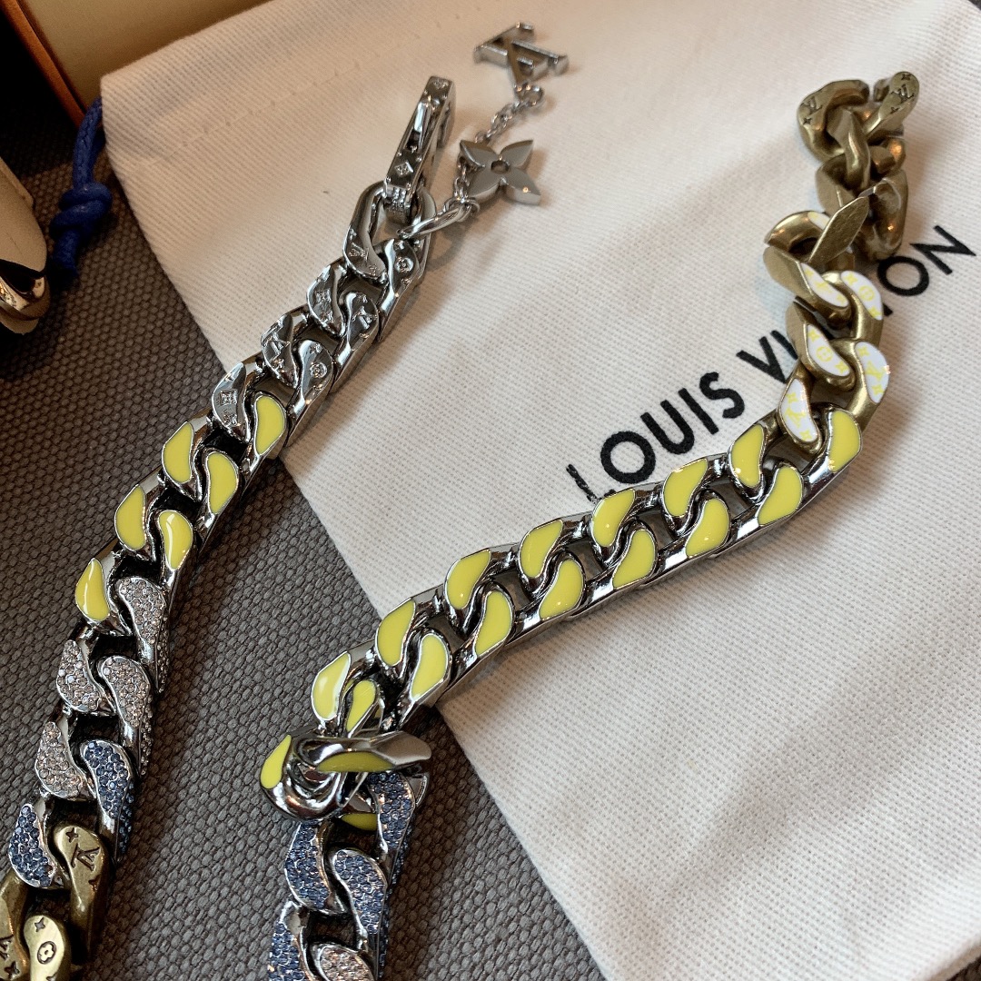 Yellow Enamel Colored Necklace