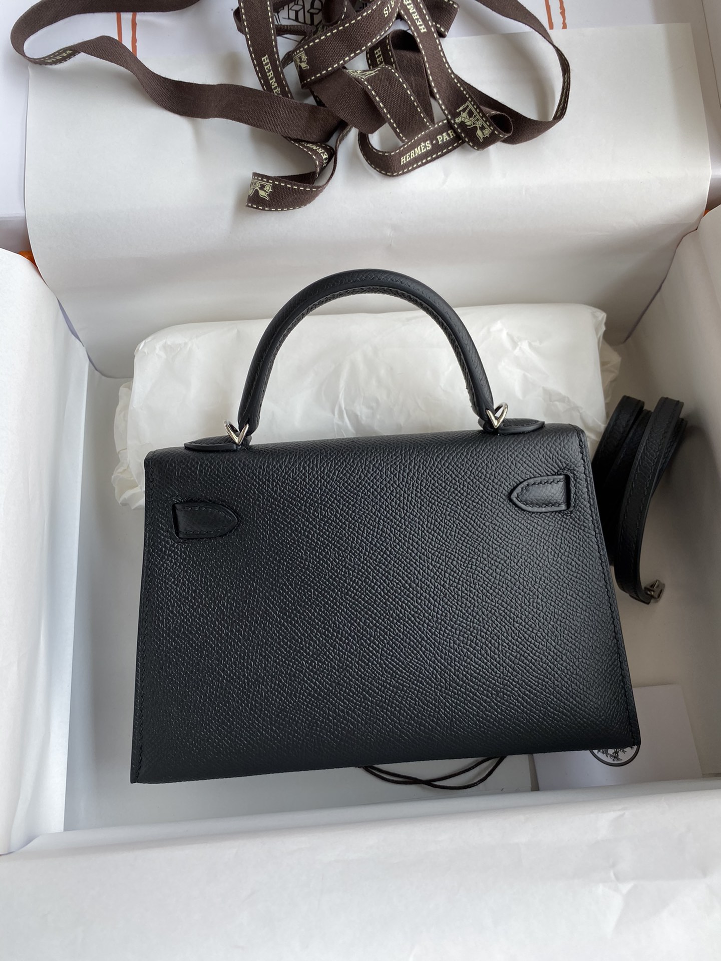 Mini Kelly Bag Black and Silver