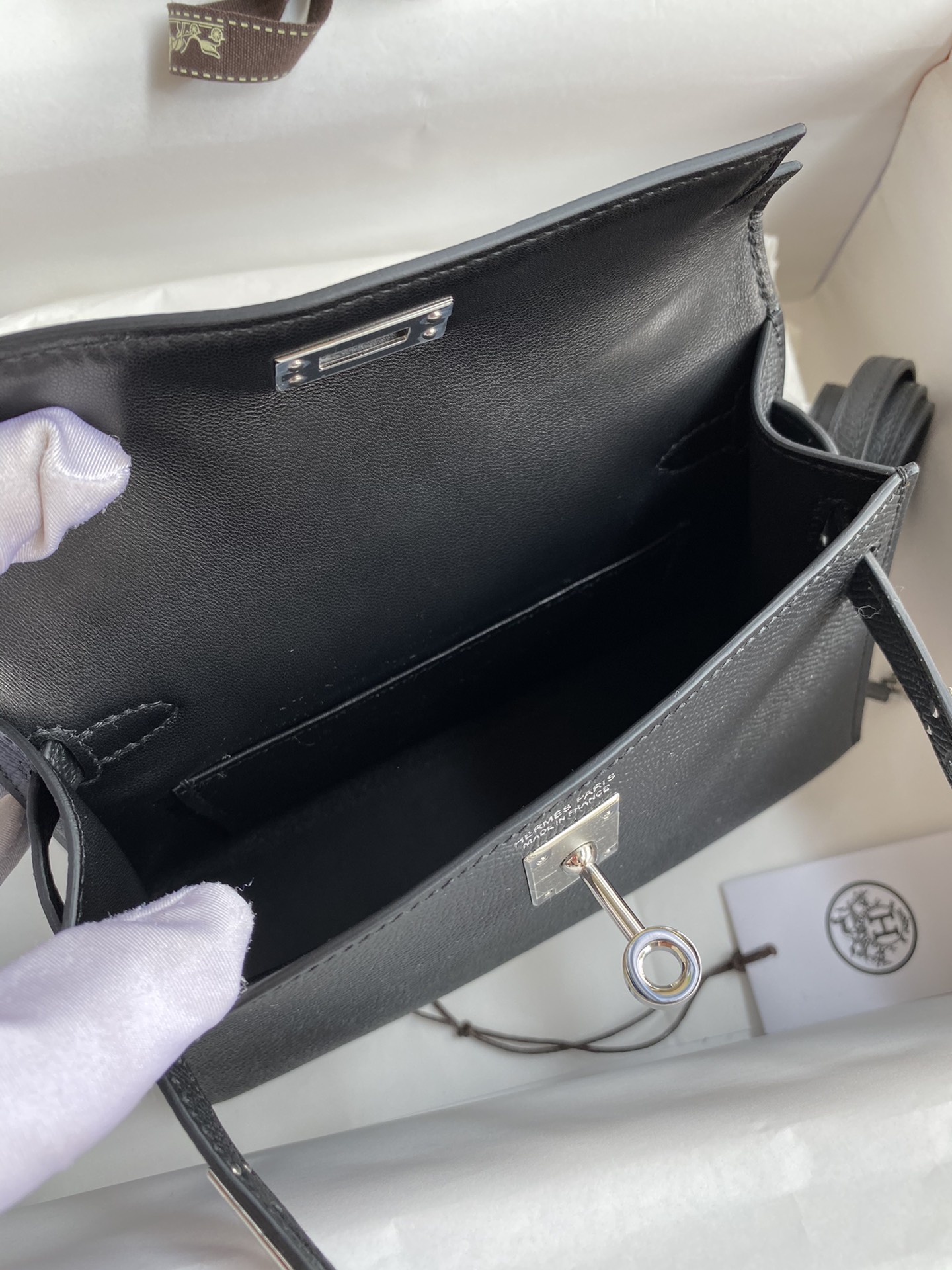Mini Kelly Bag Black and Silver