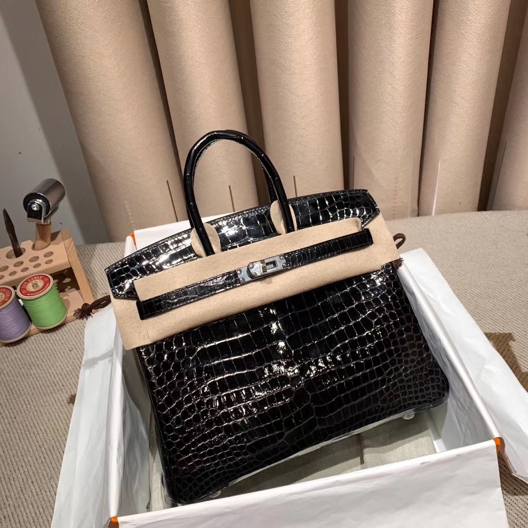 Birkin Alligator Black Bag