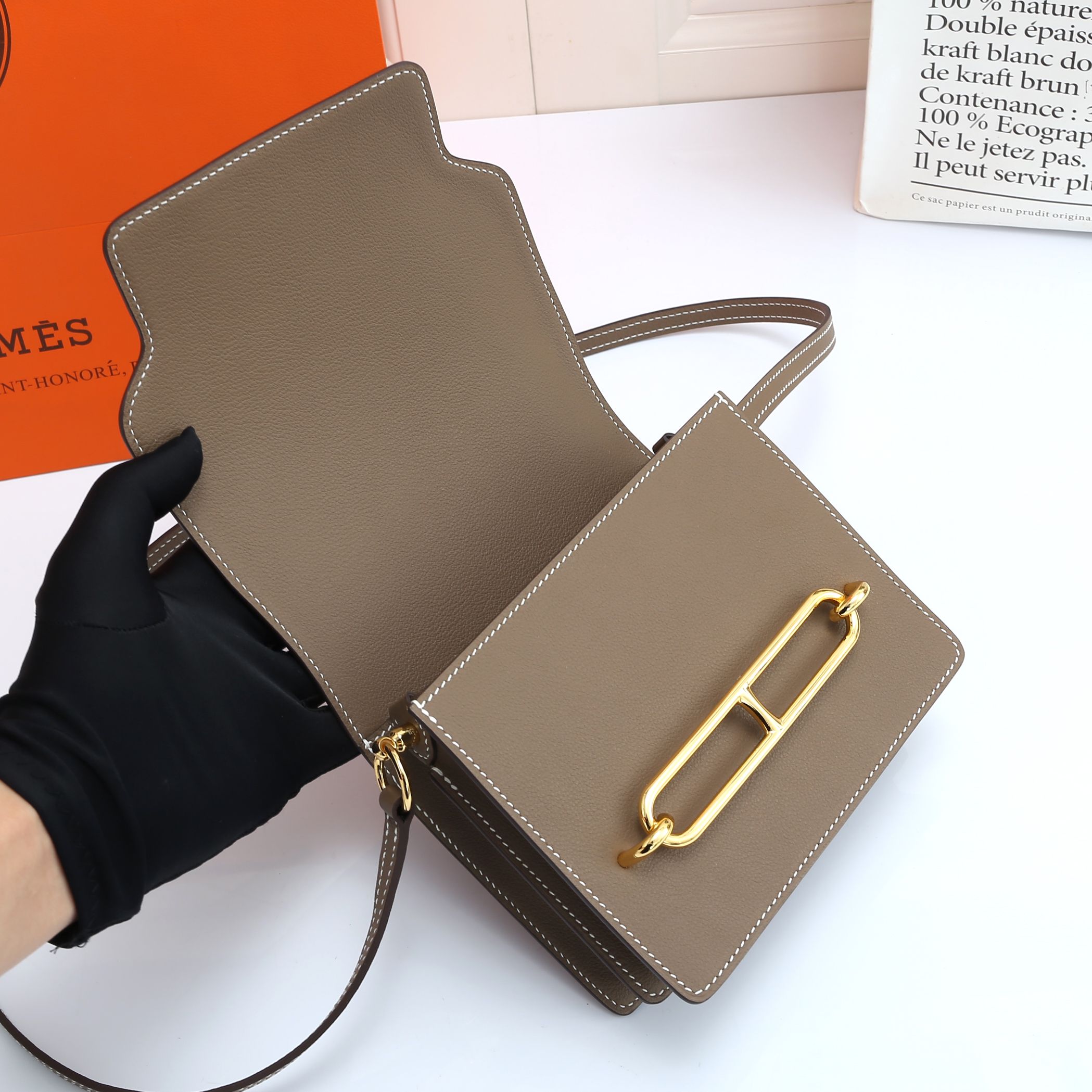 Roulis Bag Elephant Gray Gold 19CM