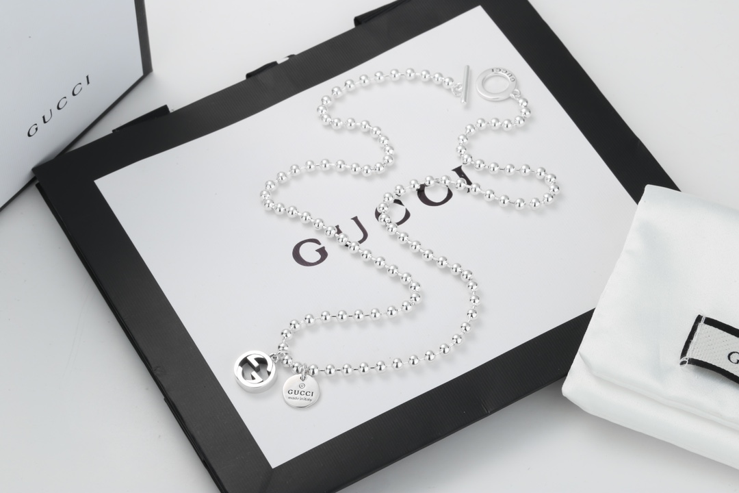 Double G Interlocking Engraved Necklace