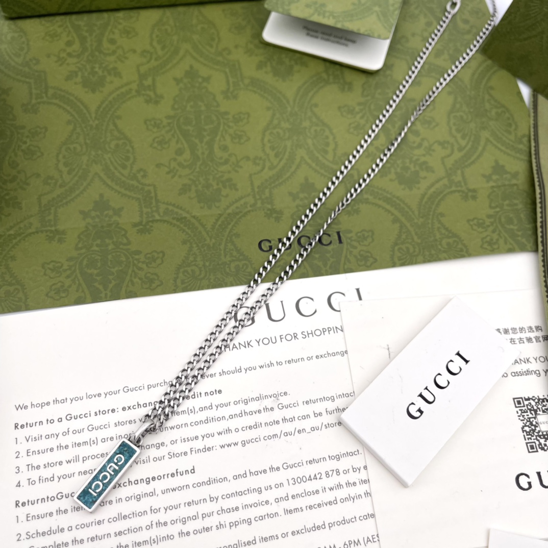 Green Enamel Necklace