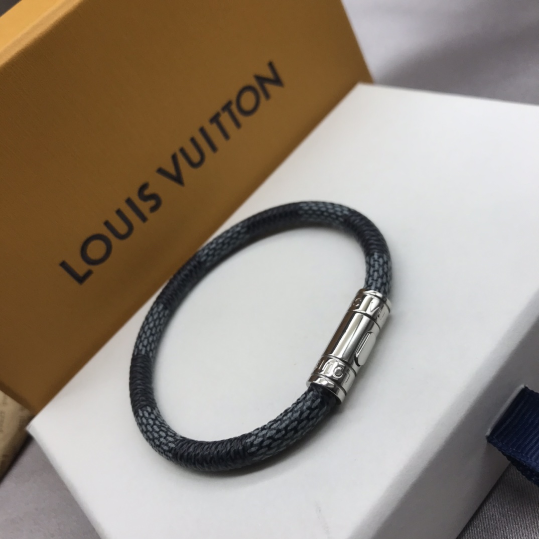 LV Leather Dark Bracelet