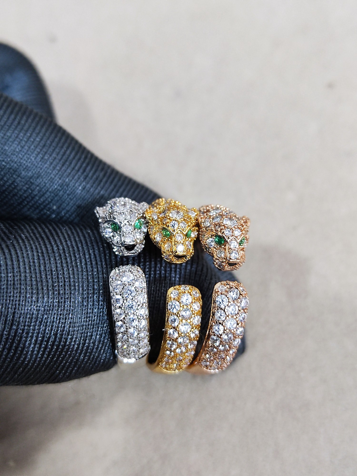 Panther Ring Head with Diamonds