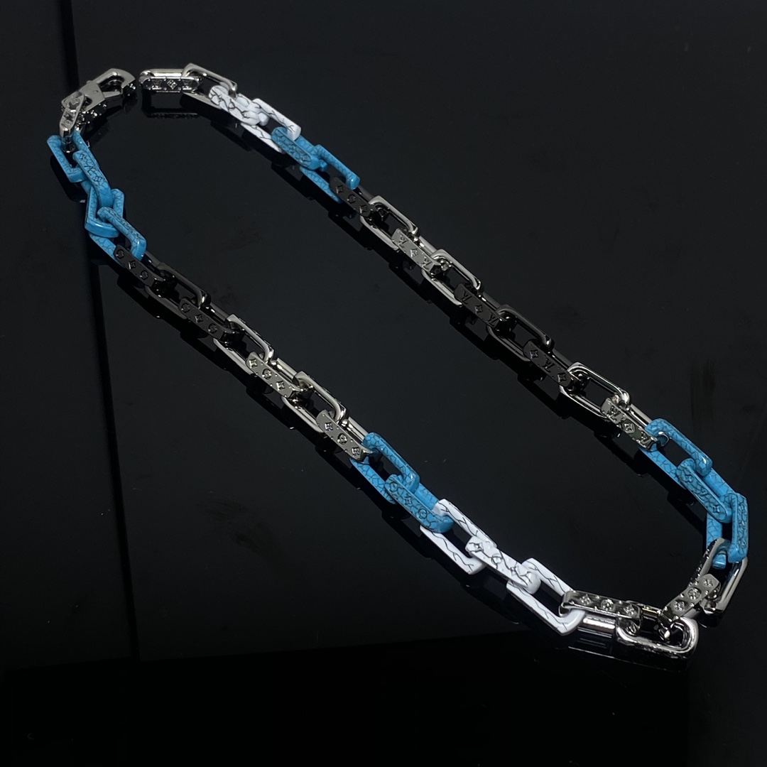 Gradient Bamboo Necklace Blue