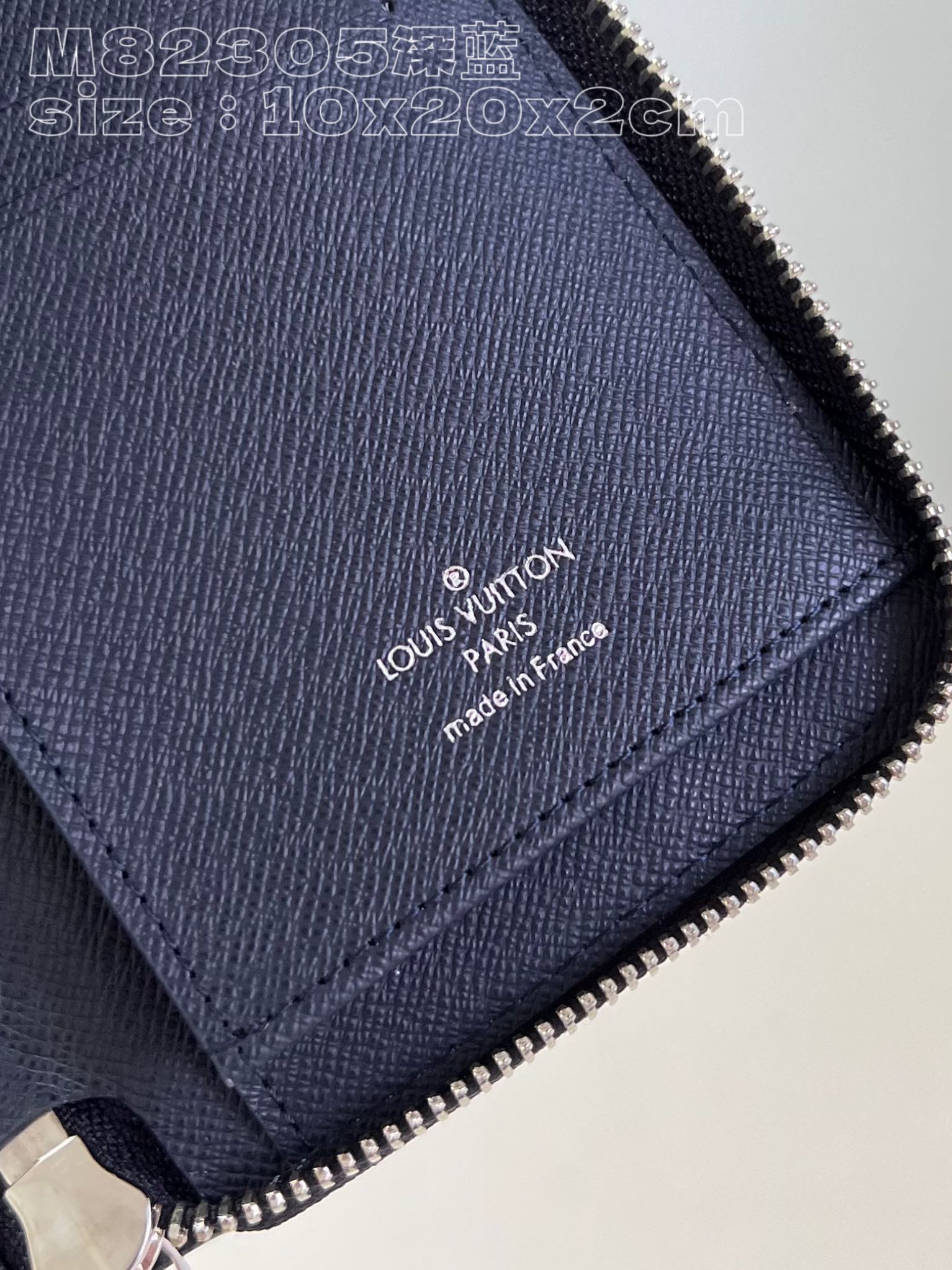 l0*is V*t0n m82305 navy zippy vertical wallet in monogram aquagarden canvas