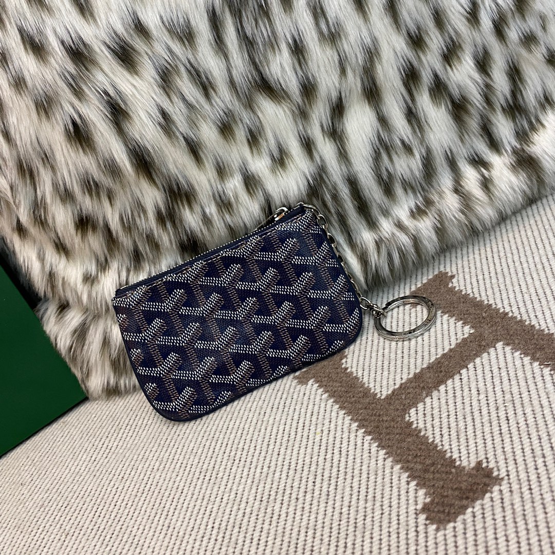 navy Go*ard senat nano key pouch inner d-ring and zip closing system