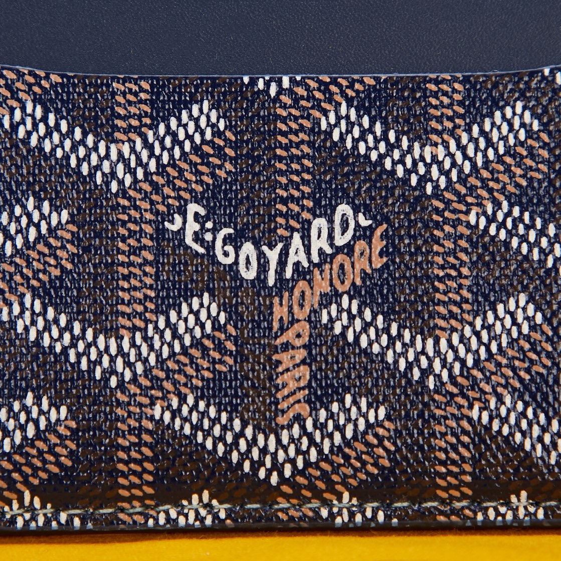 navy Go*ard saint-sulpice card wallet compact for organising cards and papers or folded notes