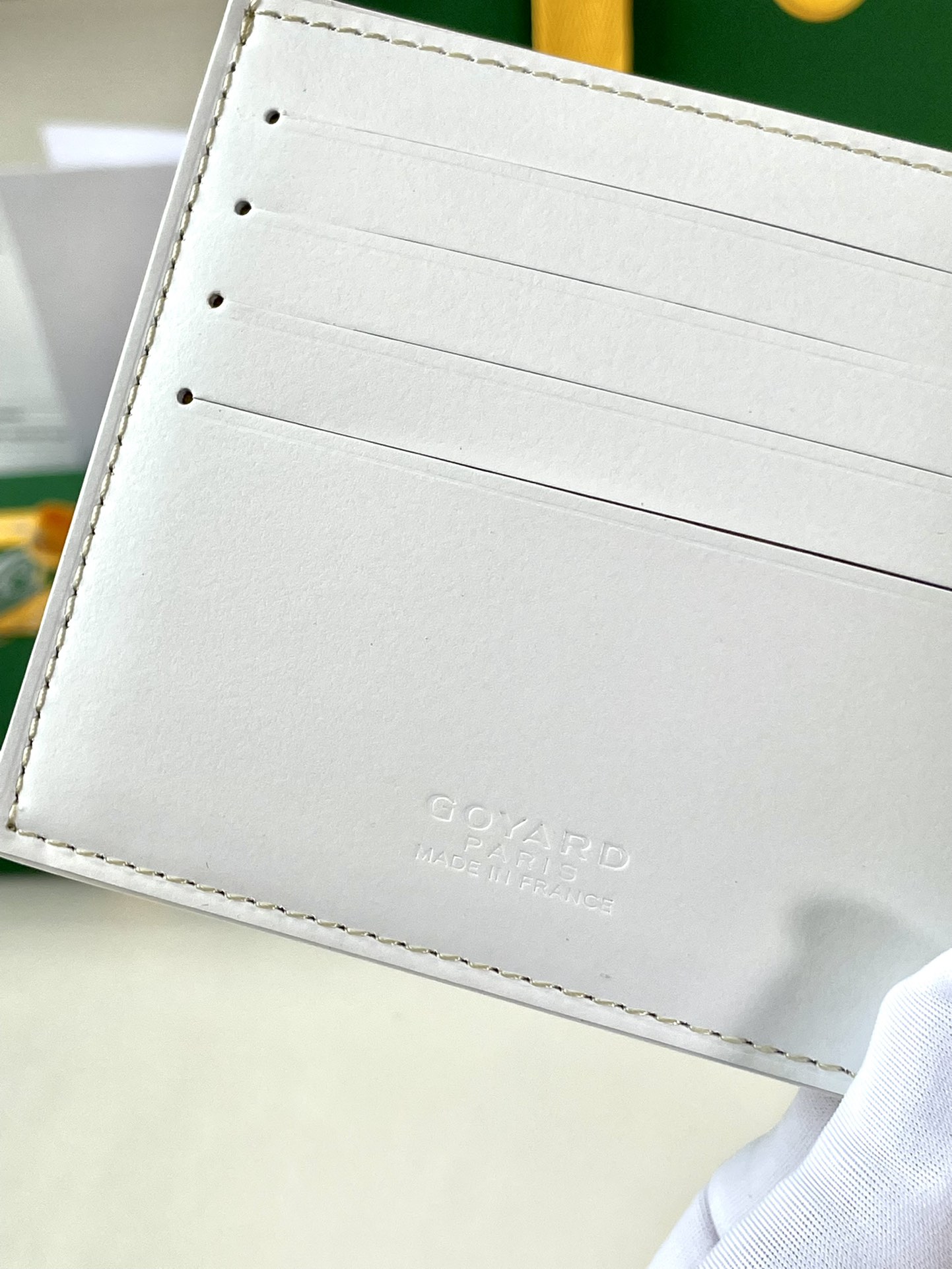 white Go*ard victoire wallet organising cards, papers and notes ,can be used in a bag