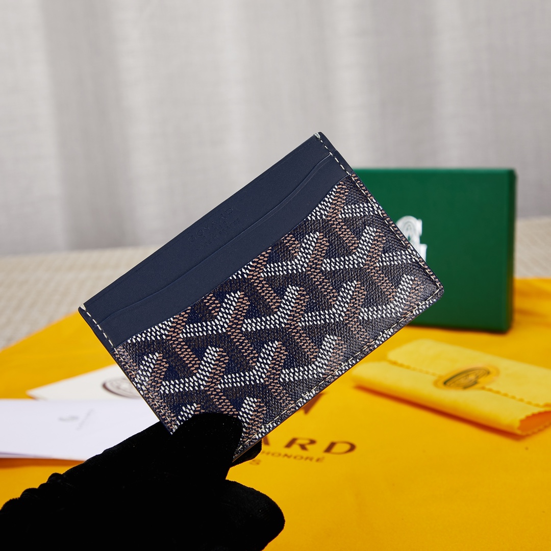 navy Go*ard saint-sulpice card wallet compact for organising cards and papers or folded notes