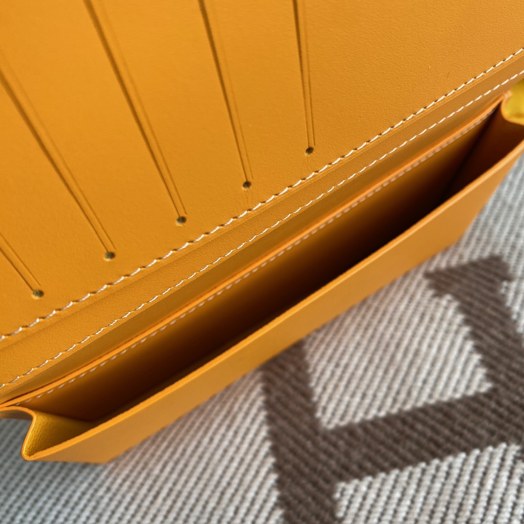 yellow Go*ard saint-lambert wallet is a universal phone case with all the everyday essentials in one