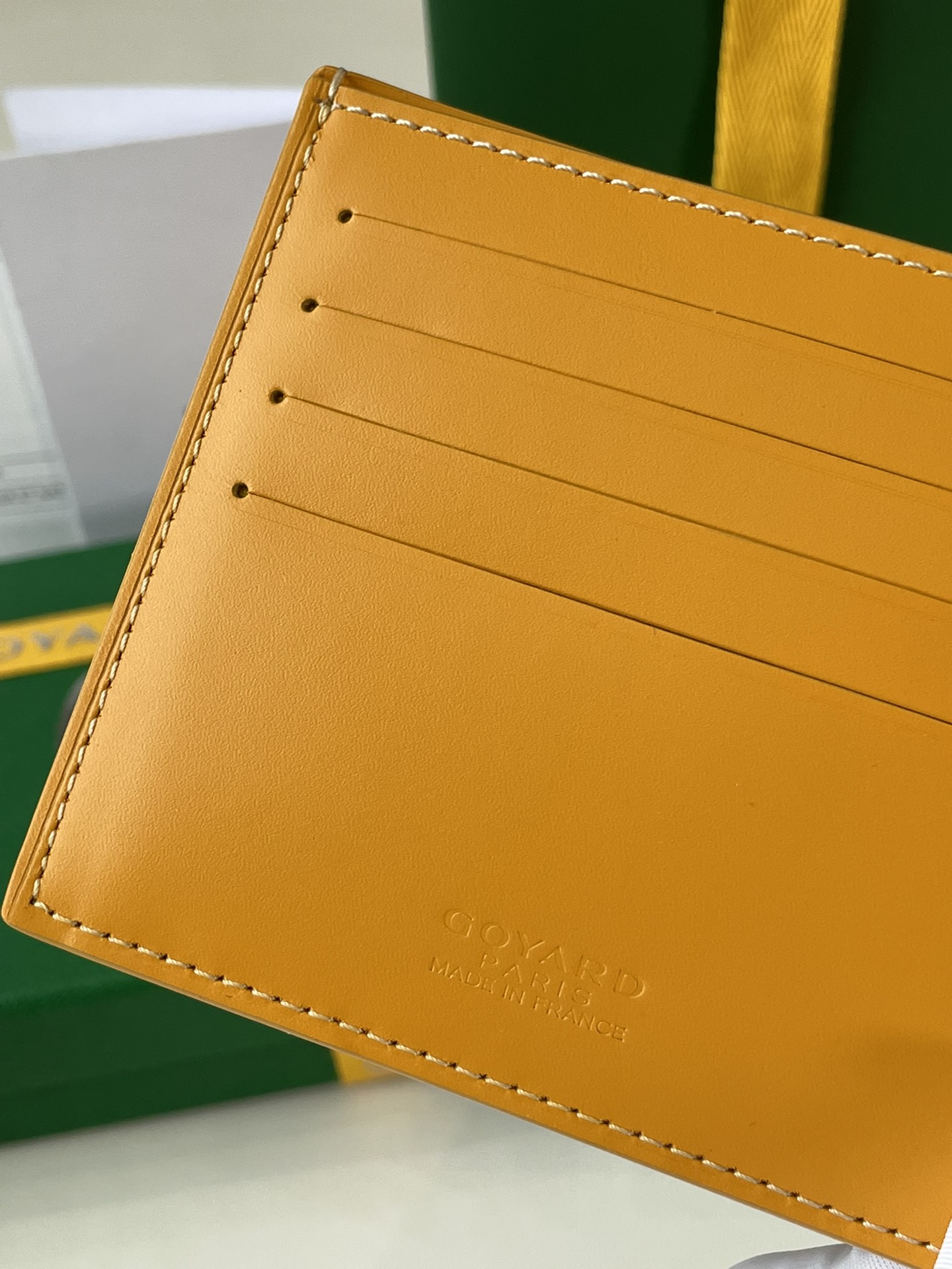 yellow Go*ard victoire wallet organising cards, papers and notes ,can be used in a bag
