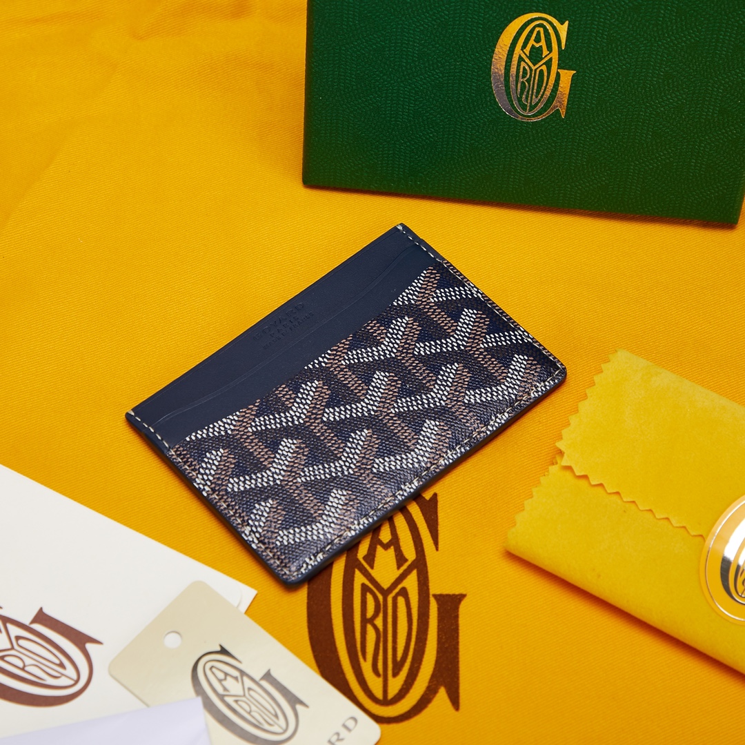 navy Go*ard saint-sulpice card wallet compact for organising cards and papers or folded notes