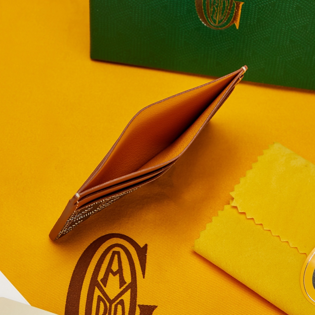 black and tan Go*ard saint-sulpice card wallet compact for organising cards and papers