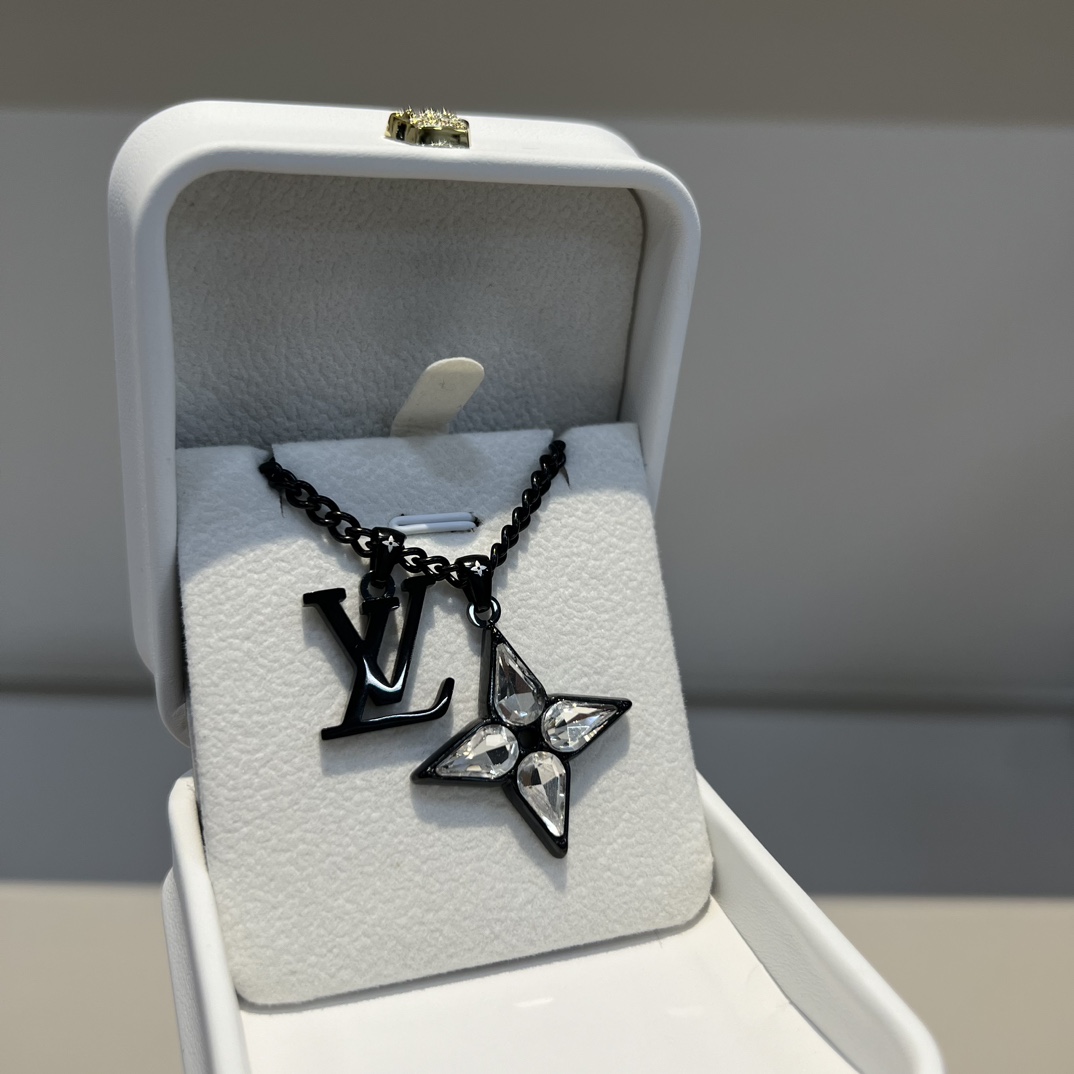 Black Spiral Letter Necklace