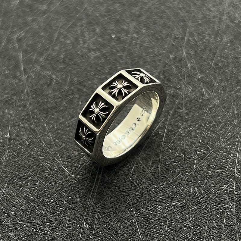 Square Cross Flower Ring