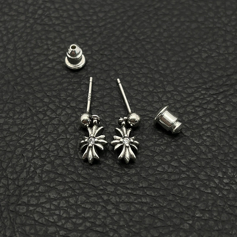 Cross flower with Diamond Earrings