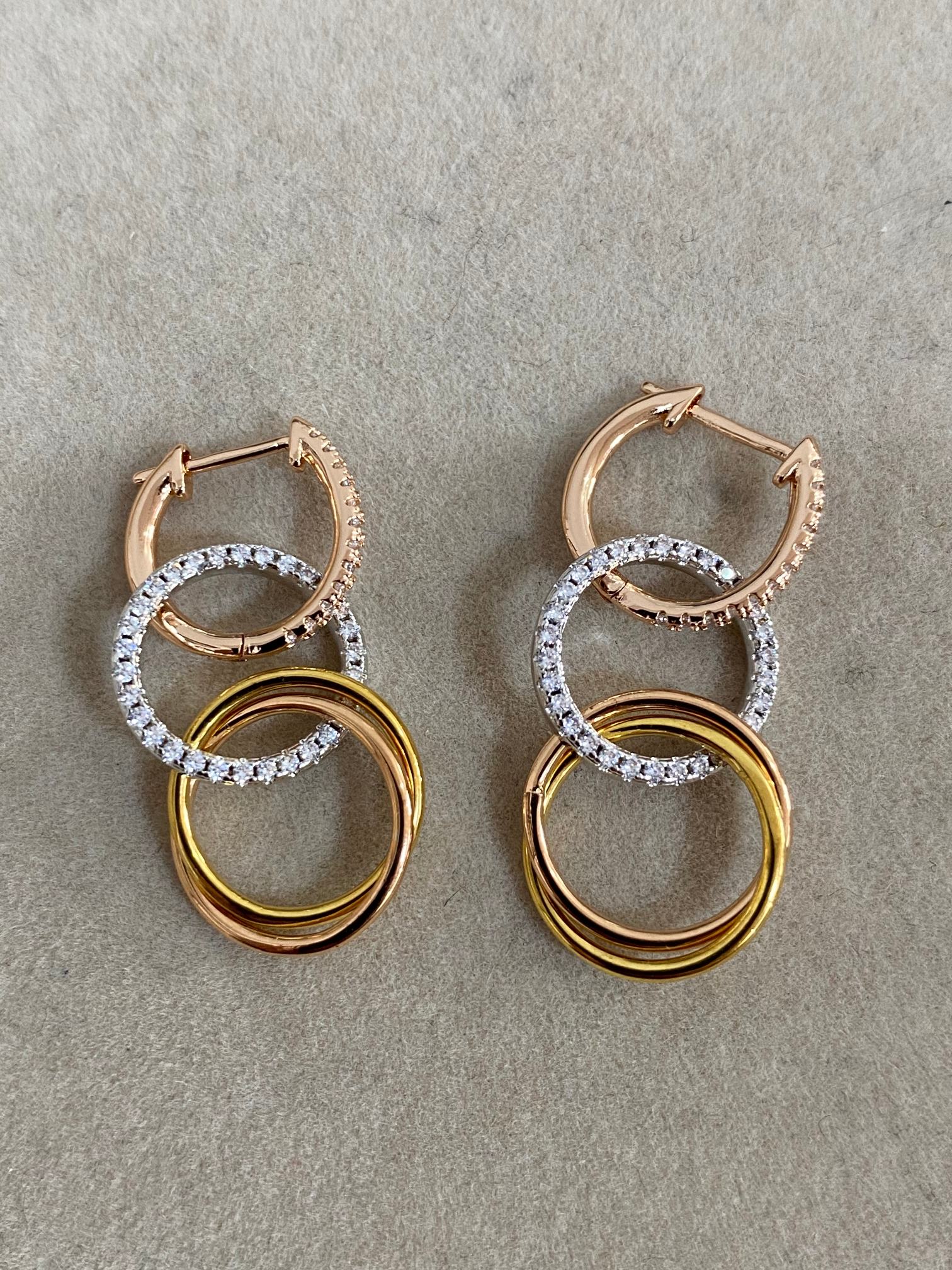 Trinity Earrings with Diamonds