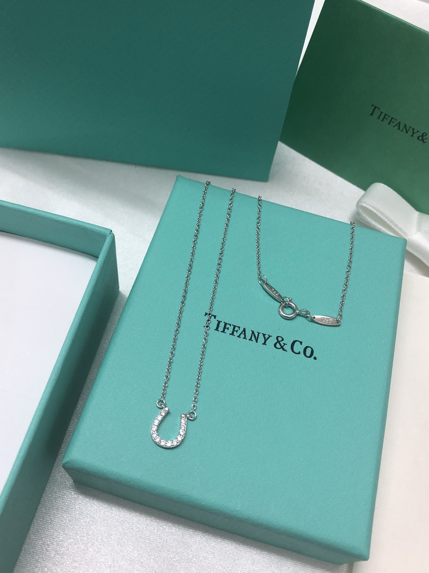 U Necklace with Diamonds